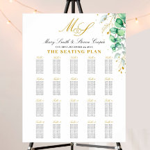 Eukalyptus Gilded Monogram Wedding Seating Charts