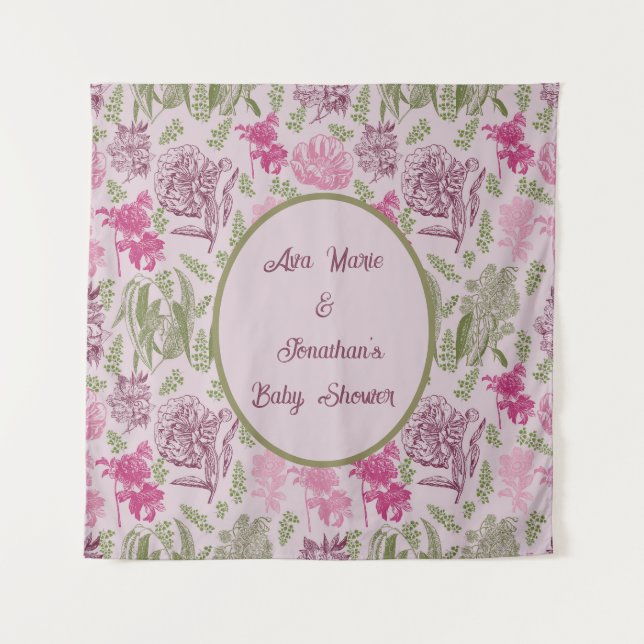 Eukalyptus-Girl-Babydusche Wandteppich (Vorderseite)