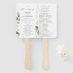 Eukalyptus Glow Gold Greenerity Wedding Program Fächer