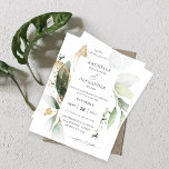 Eukalyptus Glow Gold Greenery 2 Wedding<br><div class="desc">** SATIN PAPIER IST PAPIERTHIN. AKTUALISIEREN SIE DAS PAPIER FÜR EIN BILDERPAPIER. HAT EINE OPTION FÜR ENVELOPES. *** Rette Geld für Einladungen mit dieser kleineren Einladung, die eine Option für Umschläge hat. Holen Sie sich Ihre Gäste mit Ihrer Eukalyptus Glow Gold Greenery Wedding Einladung zur phantastischen Hochzeit bereit. Woll eine...</div>