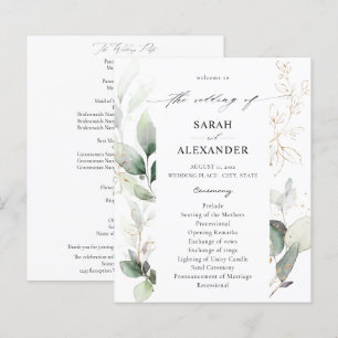 Eukalyptus Glow Gold Wedding Program