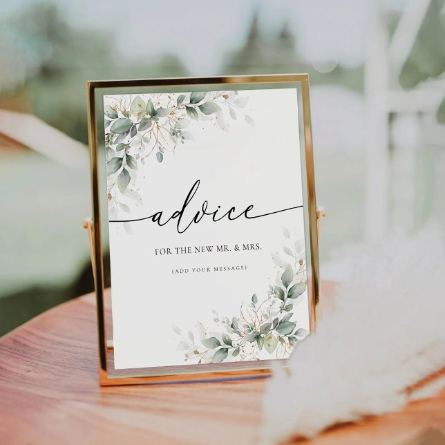 Eukalyptus Gold Adress Sign Sockelschild (Von Creator hochgeladen)