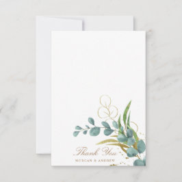 Eukalyptus gold Blätter Hochzeit danke Karte