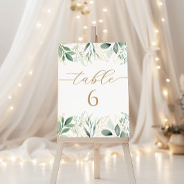 Eukalyptus Gold Botanical Baby Showdusche Tischnum Tischnummer