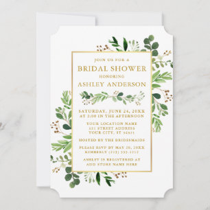 Eukalyptus Gold Brautparty Einladung