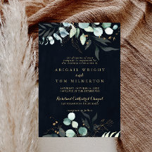 Eukalyptus Gold Floral Blue Traditionelle Hochzeit