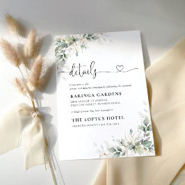 Eukalyptus Gold Floral Wedding Card Begleitkarte