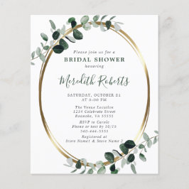 Eukalyptus Gold Foil Brautparty Einladung