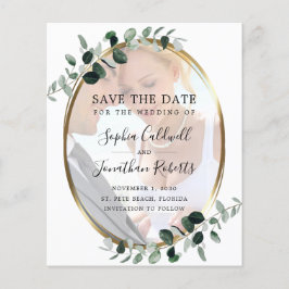 Eukalyptus Gold-Foto Hochzeit sparen Datum