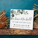 Eukalyptus Gold für Hochzeitsskripte Fotoplatte<br><div class="desc">Dieses elegante "zu haben und zu halten" Schild ist perfekt für eine Blütenhochzeit in Rosa. Die Einrichtung besteht aus einem Poster, das mit goldenen Spattern und Eukalyptuspflanzen dekoriert ist. Klassische und Skriptkalligraphie-Typografie. Das Schild eignet sich perfekt für Decken für Ihre Gäste und lautet "haben und halten, falls Sie kalt werden"...</div>