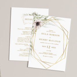 Eukalyptus Gold Geometric All in one Wedding Invit Einladung
