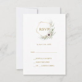 Eukalyptus Gold Geometric RSVP Card