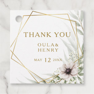 Eukalyptus Gold Geometric Vielen Dank für Ihre Unt Geschenkanhänger