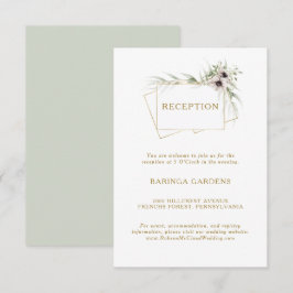 Eukalyptus Gold Geometric Wedding Reception Card Begleitkarte