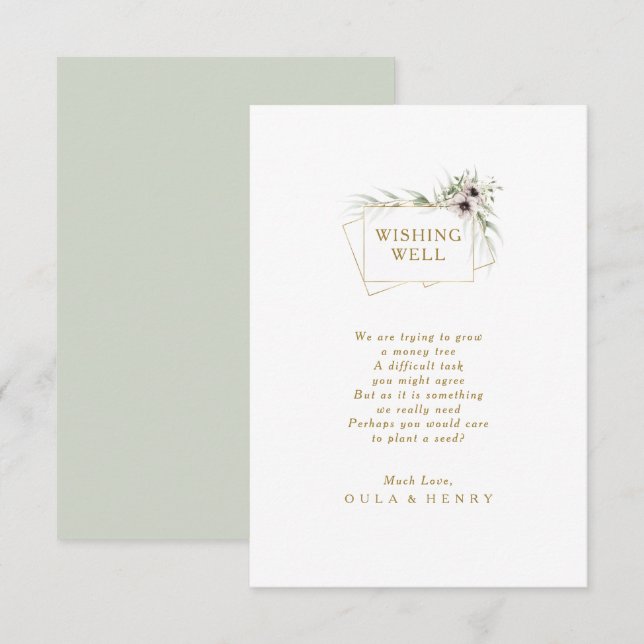 Eukalyptus Gold Geometric Wedding wünscht well Begleitkarte (Vorne/Hinten)