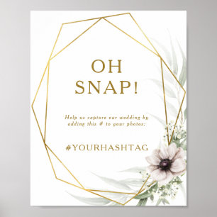 Eukalyptus Gold Geometrischer Oh Snap Hochzeits-Ha Poster