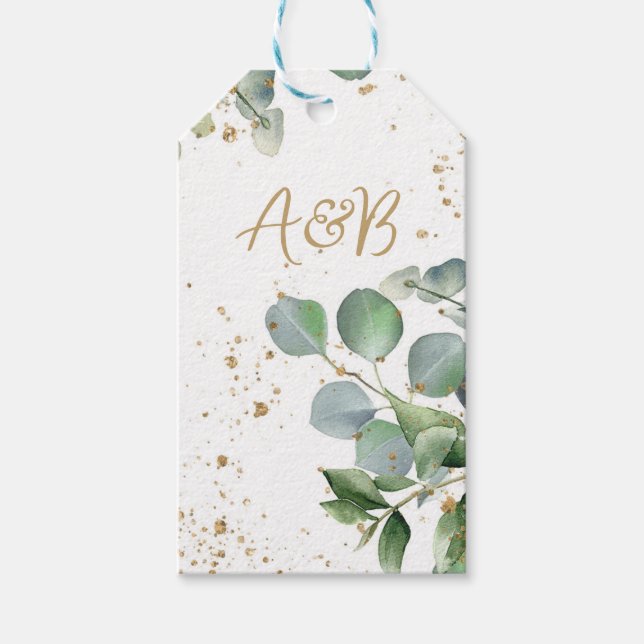 Eukalyptus-Gold-Glitzer - Code 02 Geschenkanhänger (Vorderseite)