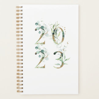 Eukalyptus Gold Greenery 2023 Elegante Chic Agenda Planer