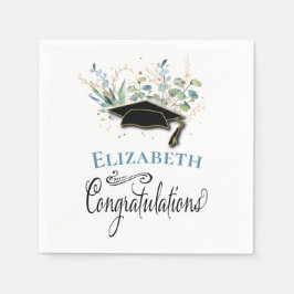 Eukalyptus Gold Herzlichen Glückwunsch Graduierung Serviette