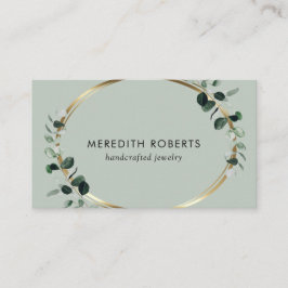 Eukalyptus Gold Metallic Sage Jewelier Designer Visitenkarte