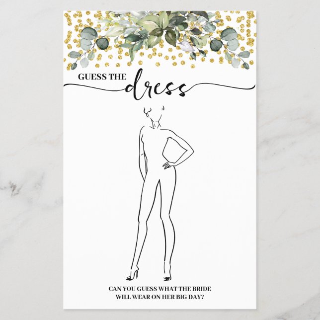 Eukalyptus Gold rät die Dress Dusche Spielkarte Flyer (Vorne)