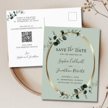Eukalyptus Gold Sage QR Save the Date