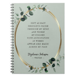 Eukalyptus Gold Sage Writer Motivierend Gedicht Notizblock
