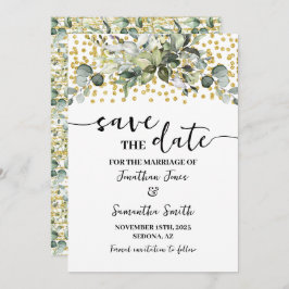 Eukalyptus Gold Save the Date Hochzeit