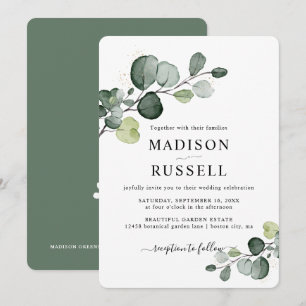 Eukalyptus Gold Spritzer Greenerity Wedding Einladung