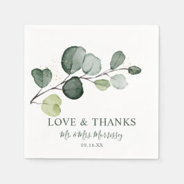 Eukalyptus Gold Spritzer Liebe und Dank Serviette