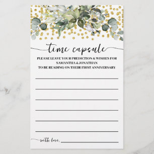 Eukalyptus Gold Time Capsul Advice Game Card Flyer