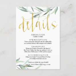 Eukalyptus Gold Wedding Details Card Begleitkarte