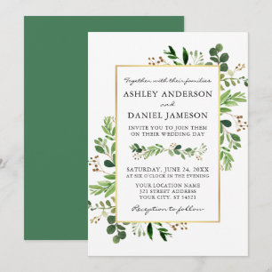 Eukalyptus Gold Wedding Einladung