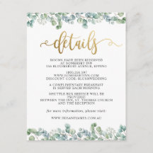 Eukalyptus Gold Wedding Gästedaten