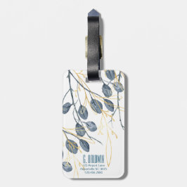 Eukalyptus Golden Garden Floral Monogram Tag Gepäckanhänger