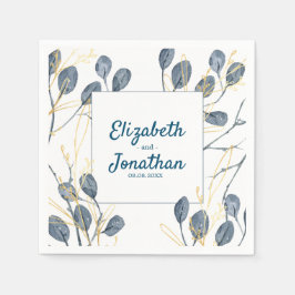 Eukalyptus Golden Garden Floral Wedding Serviette