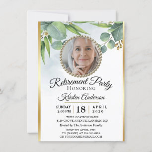 Eukalyptus Goldish-Pensionskurs-Party Einladung