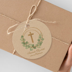 Eukalyptus-Goldkreuz Geschenkanhänger