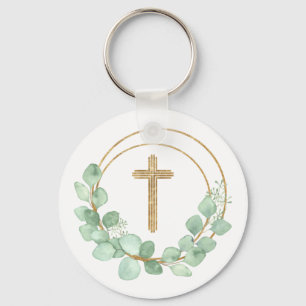 Eukalyptus Goldkreuz Schlüsselanhänger