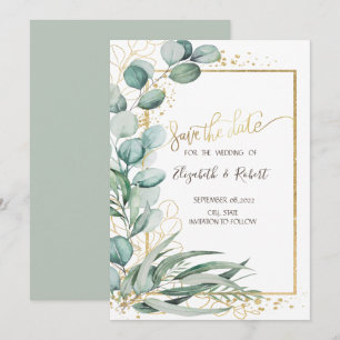 Eukalyptus-Goldrahmen Save the Date