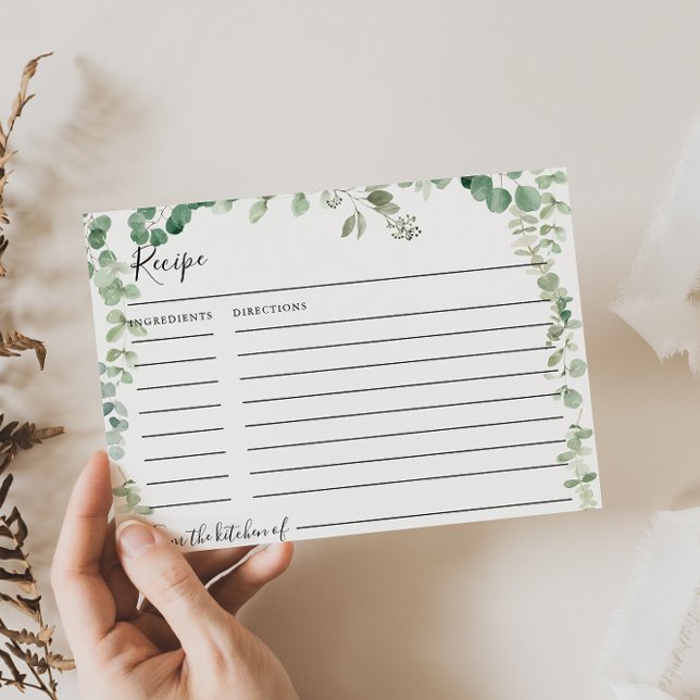 Eukalyptus Green Brautparty Rezept Card Frühjahr (Von Creator hochgeladen)