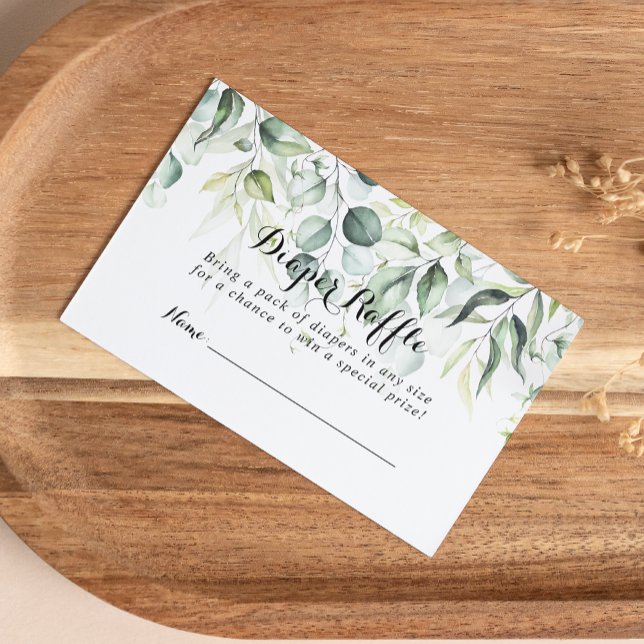 Eukalyptus Green Diaper Raffelschein für Wasserfar Begleitkarte (Von Creator hochgeladen)