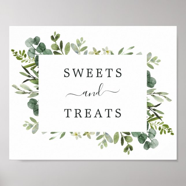 Eukalyptus Green Foliage Dessert Tafelschild Poster (Vorne)
