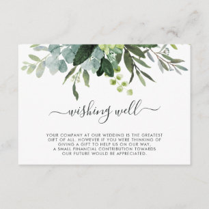 Eukalyptus Green Foliage Hochzeit wünschend gut Begleitkarte