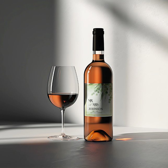 Eukalyptus Green Foliage Party Weinetikett (Von Creator hochgeladen)