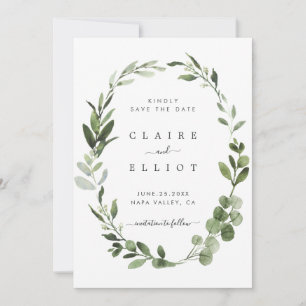 Eukalyptus Green Foliage Save the Date Karte