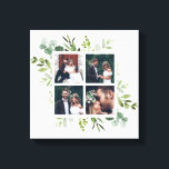 Eukalyptus Green Foliage Wedding Foto Square Leinwanddruck<br><div class="desc">Entwerfen Sie Ihre eigene schöne Leinwand mit Ihrer eigenen Hochzeit,  Ihrem Jubiläum,  Ihrer Verlobung und Ihrem besonderen Foto. In dieser Leinwand sind Aquarell Eukalyptus,  grüne Blätter mit 4 Hochzeitsfotos zu sehen. Für eine weiter gehende Anpassung dieses Designs klicken Sie bitte auf den Link "Weitere Anpassung". Matching-Elemente sind ebenfalls verfügbar.</div>