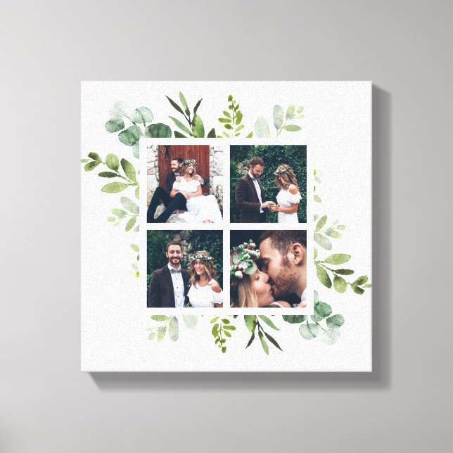 Eukalyptus Green Foliage Wedding Foto Square Leinwanddruck (Vorderseite)