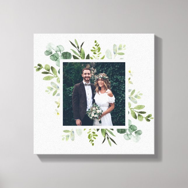 Eukalyptus Green Foliage Wedding Foto Square Leinwanddruck (Vorderseite)