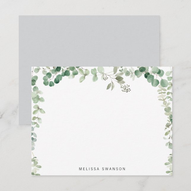 Eukalyptus-Green-Frame-Karte Mitteilungskarte (Vorne/Hinten)